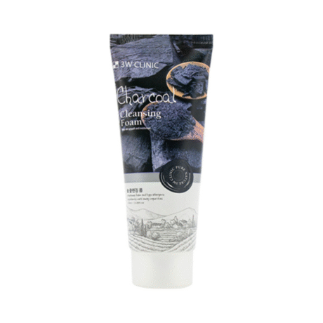 3W Clinic Charcoal Cleansing Foam – Korean Face Cleanser for Oily Skin