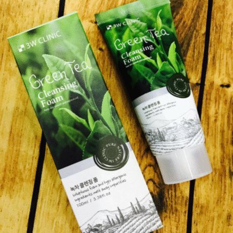 3W Clinic Green Tea Cleansing Foam – Korean Face Wash for Oily and Sensitive Skin